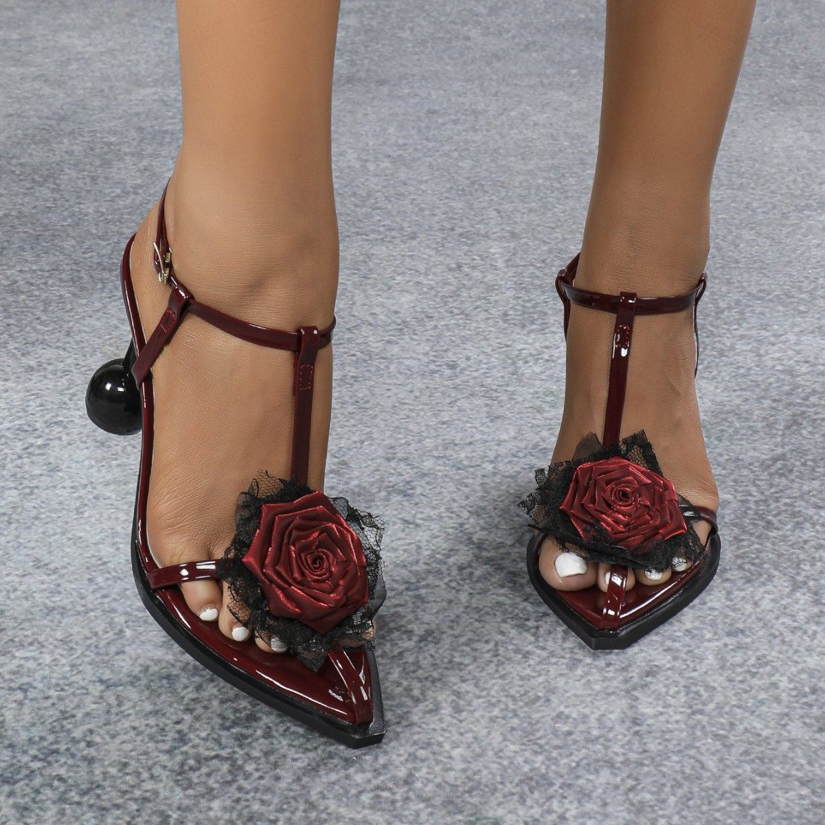 Lace flower sandals
