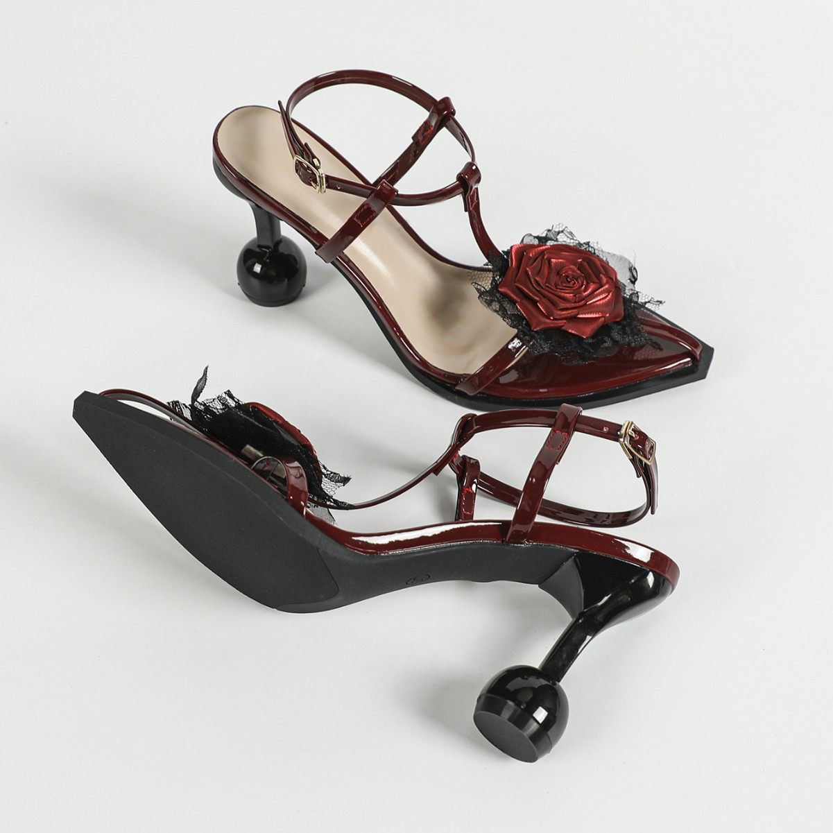 Lace flower sandals