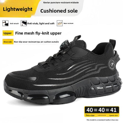 Lace-free work safety shoes
