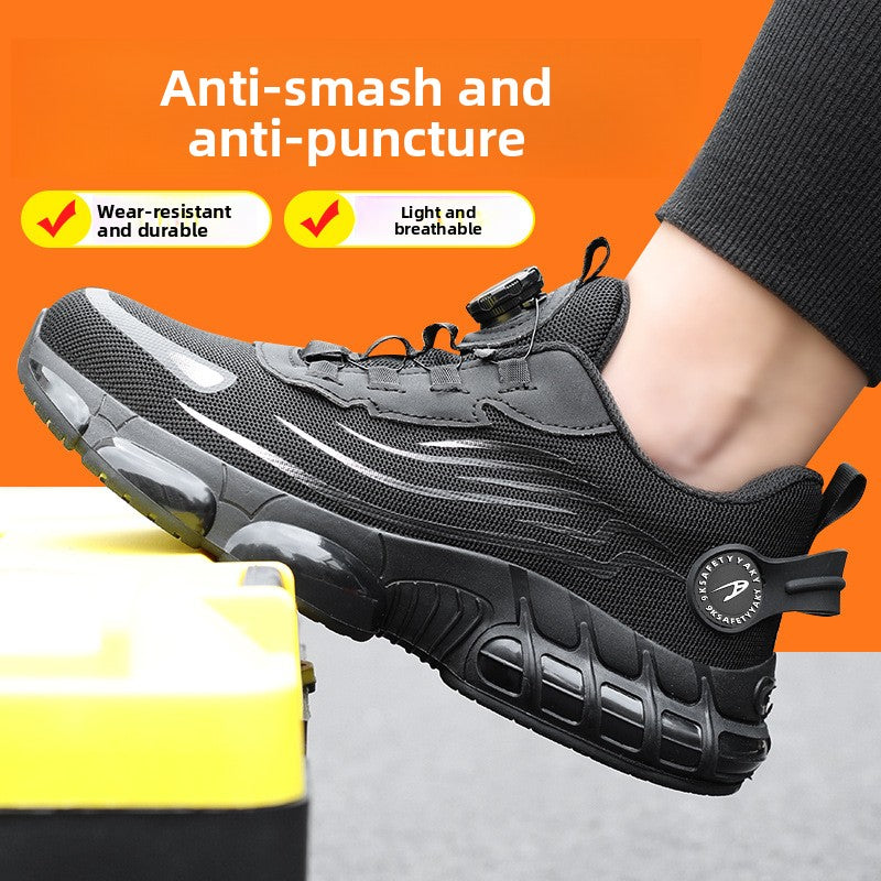 Lace-free work safety shoes