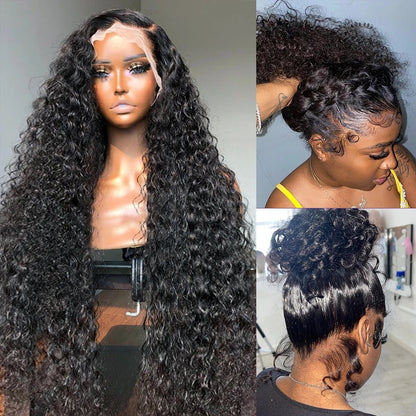 Lace Front Curly Human Hair Blend Wig
