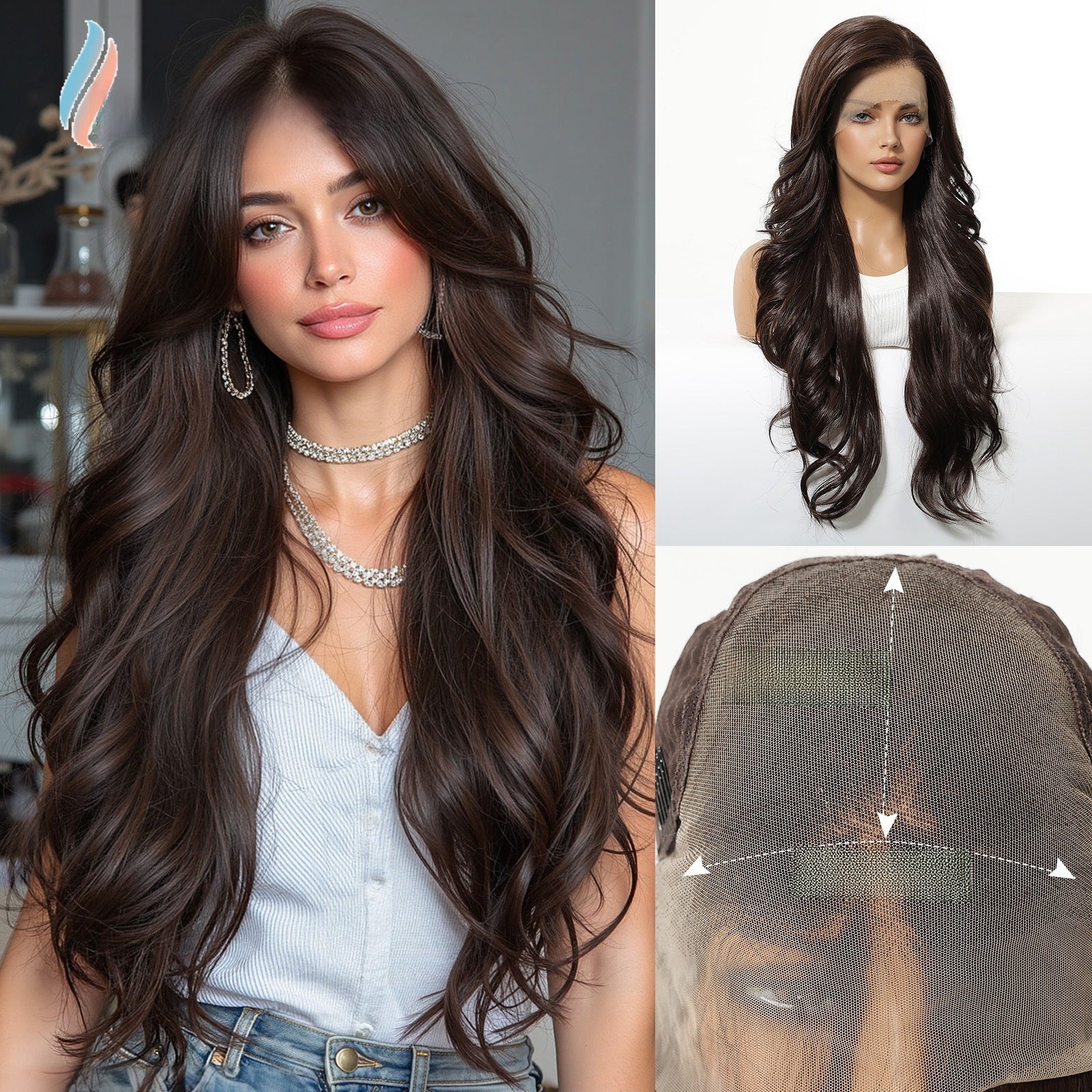 Lace Front Wig Japanese Silk Long Curly Hair
