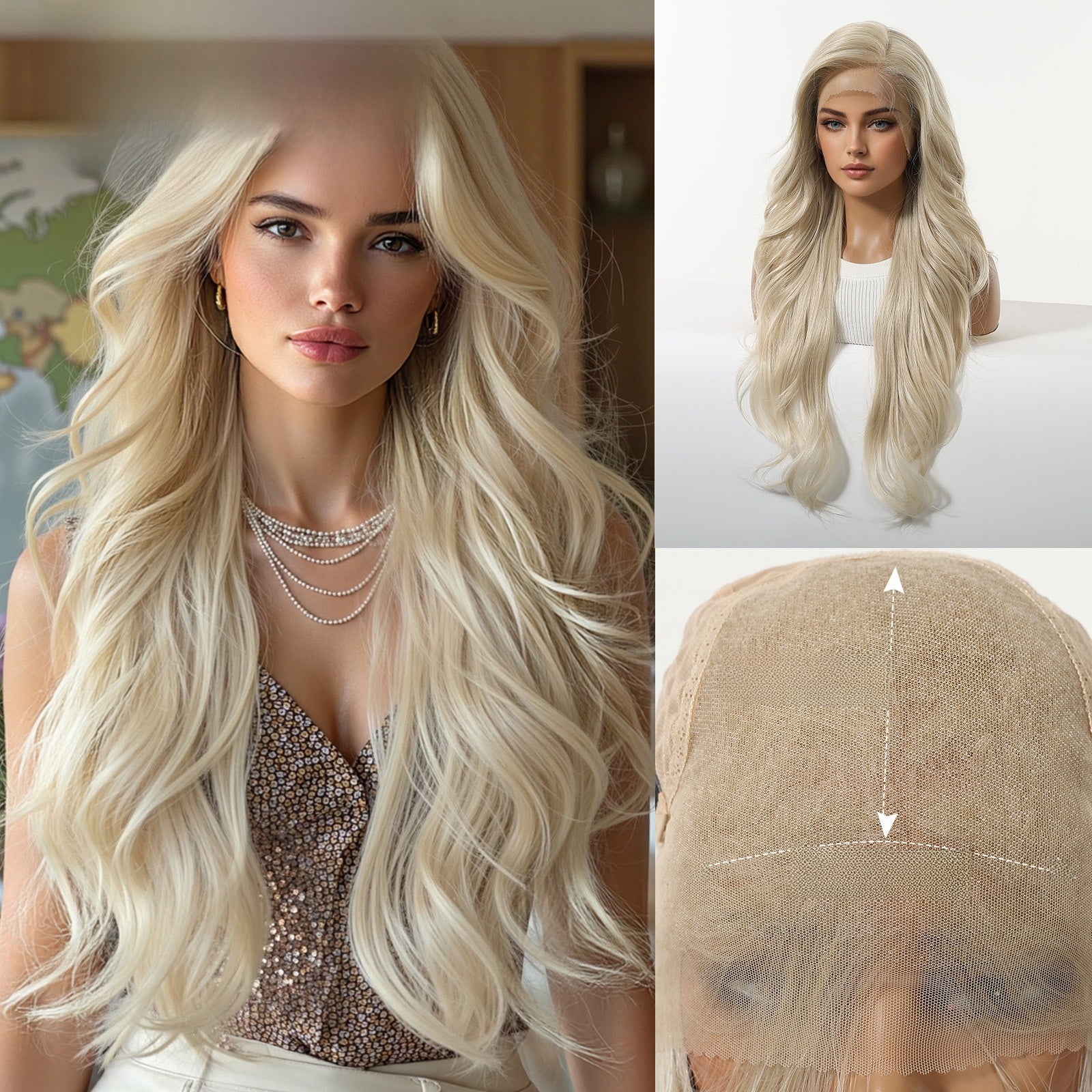 Lace Front Wig Japanese Silk Long Curly Hair
