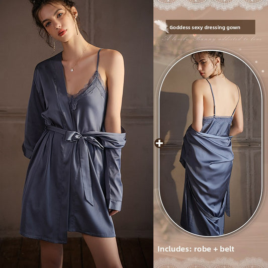 Lace halter nightgown
