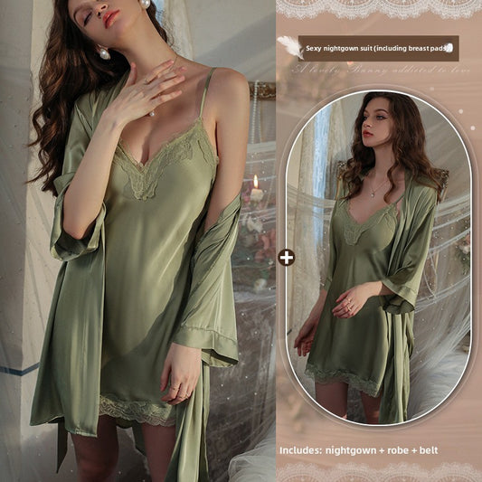Lace halter nightgown