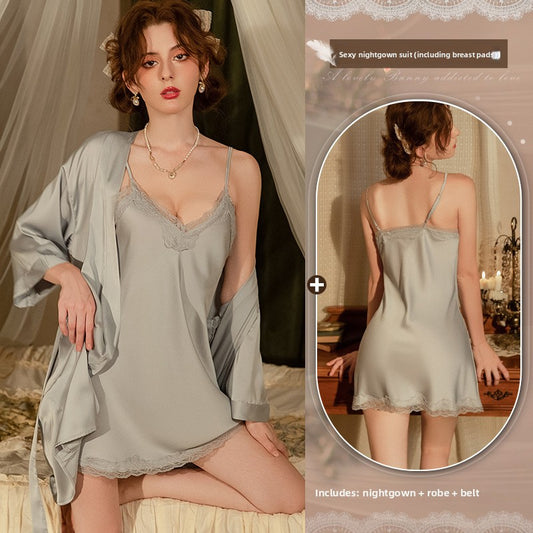 Lace halter nightgown