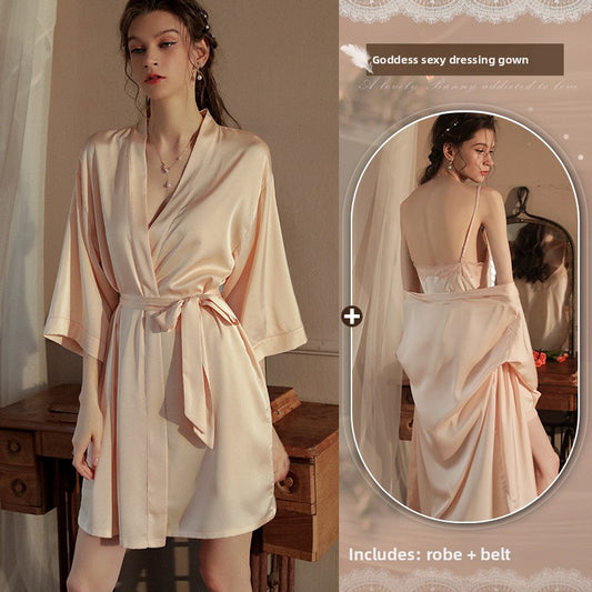 Lace halter nightgown