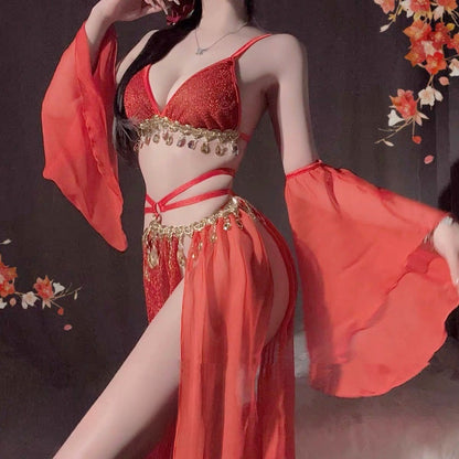 Lace Hanfu Dress and Stockings Set
