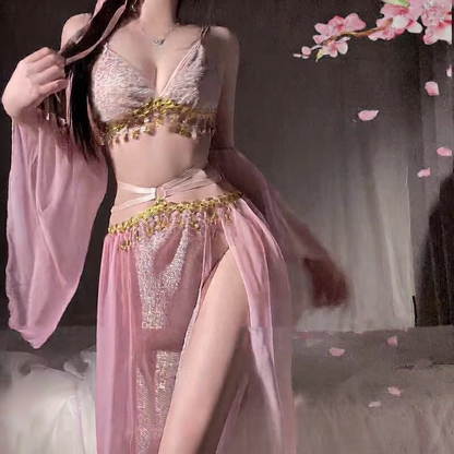 Lace Hanfu Dress and Stockings Set