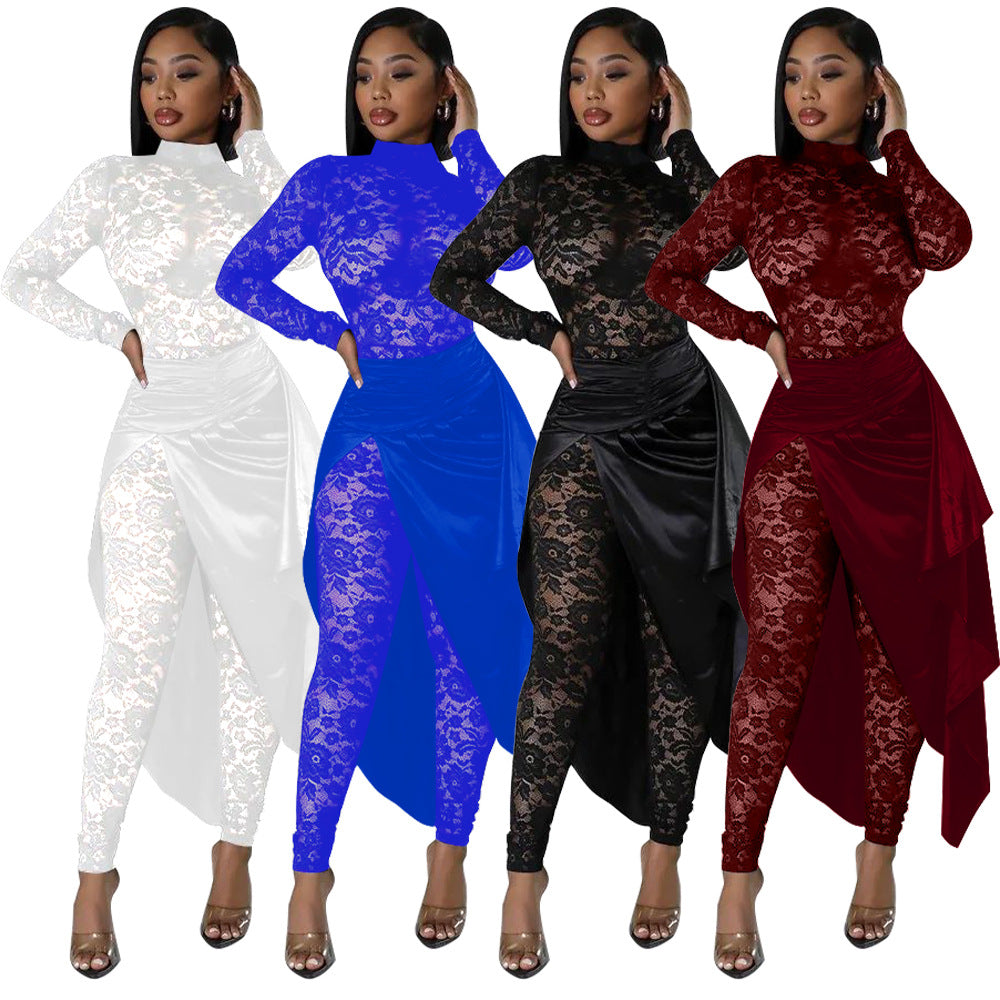 lace jumpsuit set
