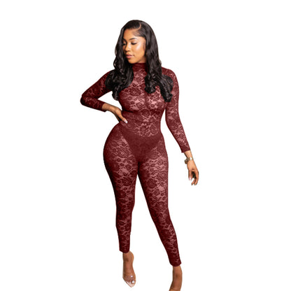 lace jumpsuit set