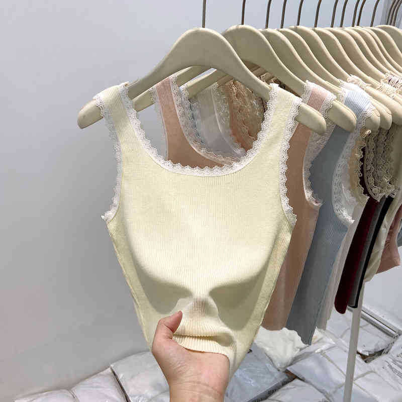 Lace Knitted Camisole Women Sleeveless Top