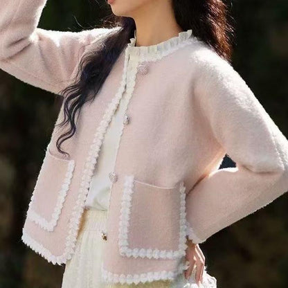 Lace Knitted Short Jacket for Women