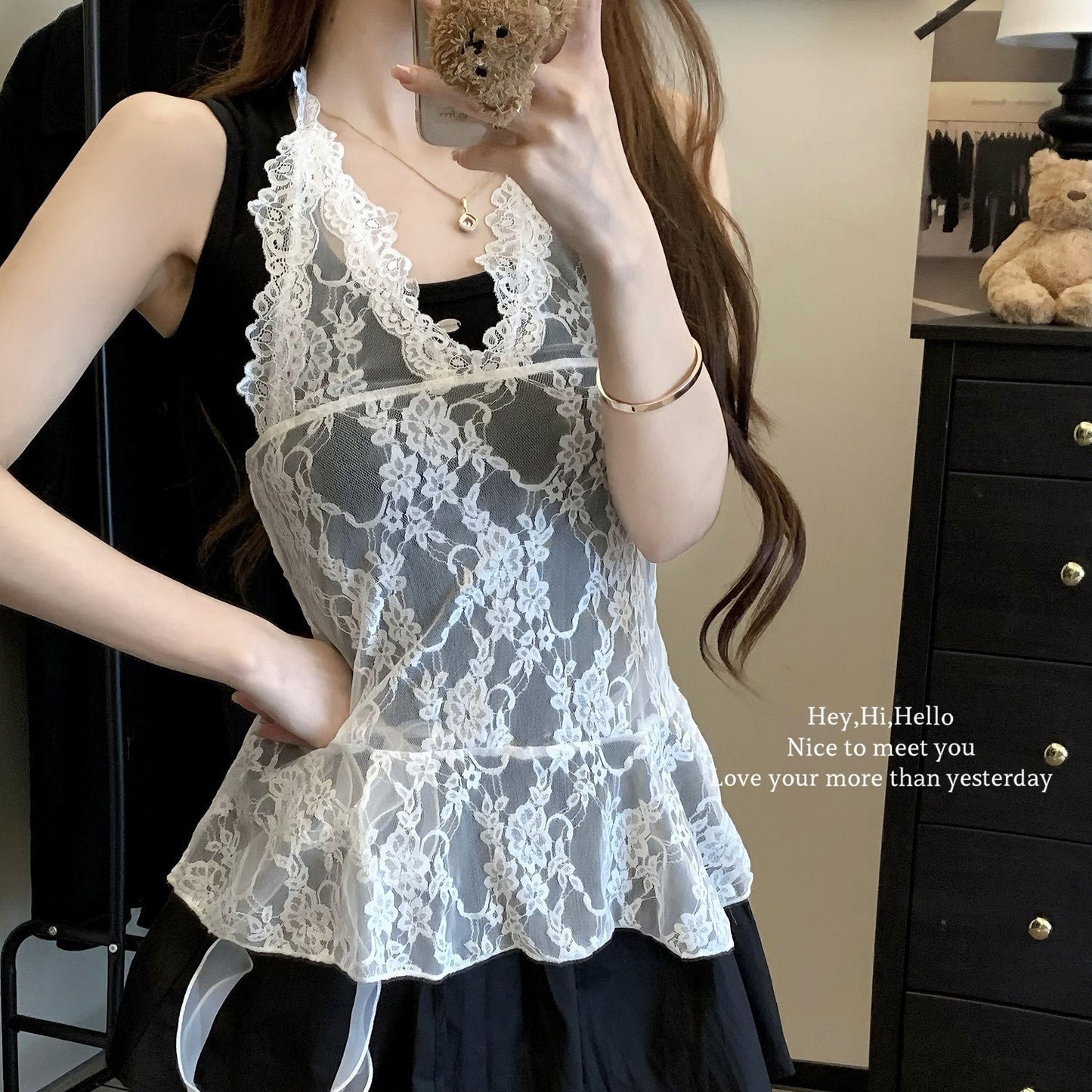 Lace neck sling strap