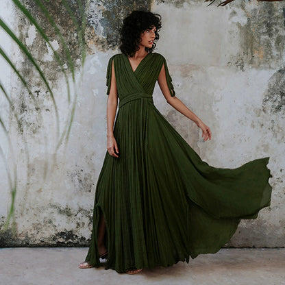 lace off-shoulder sexy halter loose holiday beach dress