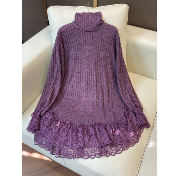 Lace patchwork base layer shirt