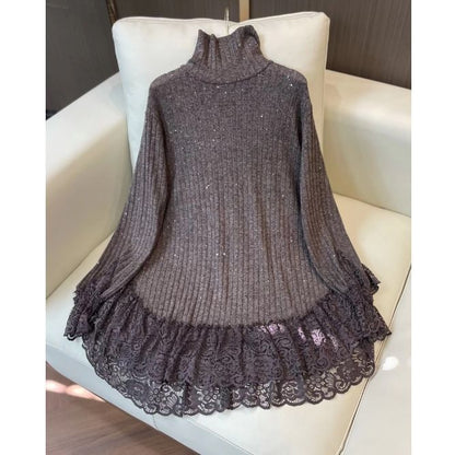 Lace patchwork base layer shirt