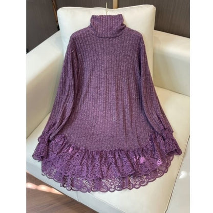 Lace patchwork base layer shirt