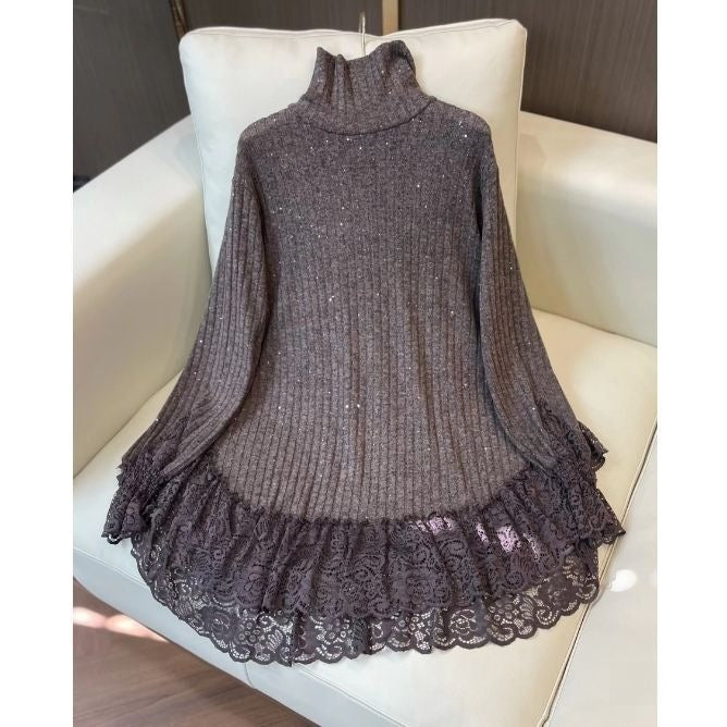 Lace patchwork base layer shirt