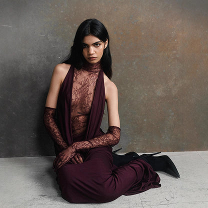 Lace patchwork dress
