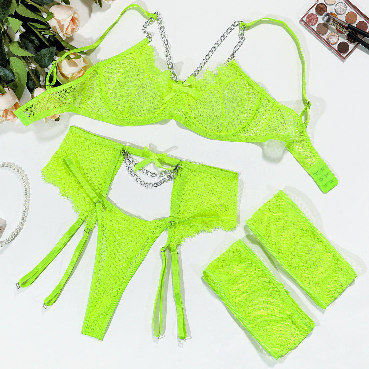 Lace pendant and butterfly four-piece set