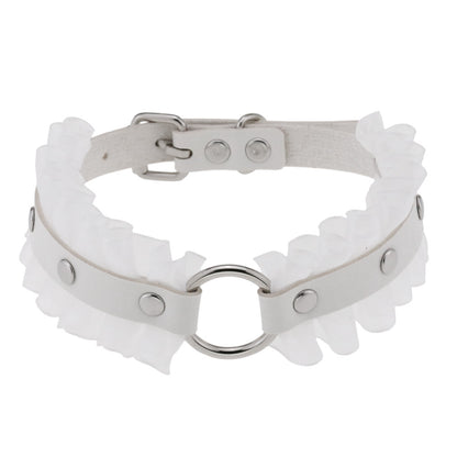 Lace PU Leather Circular Necklace for Women
