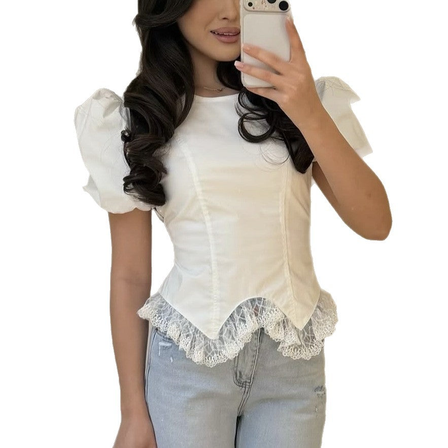 Lace Puff Sleeve Blouse
