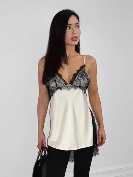 Lace Satin Camisole Top