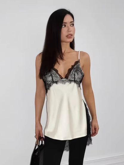 Lace Satin Camisole Top
