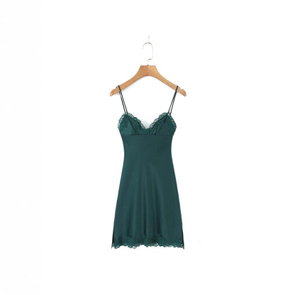 Lace satin strapless dress