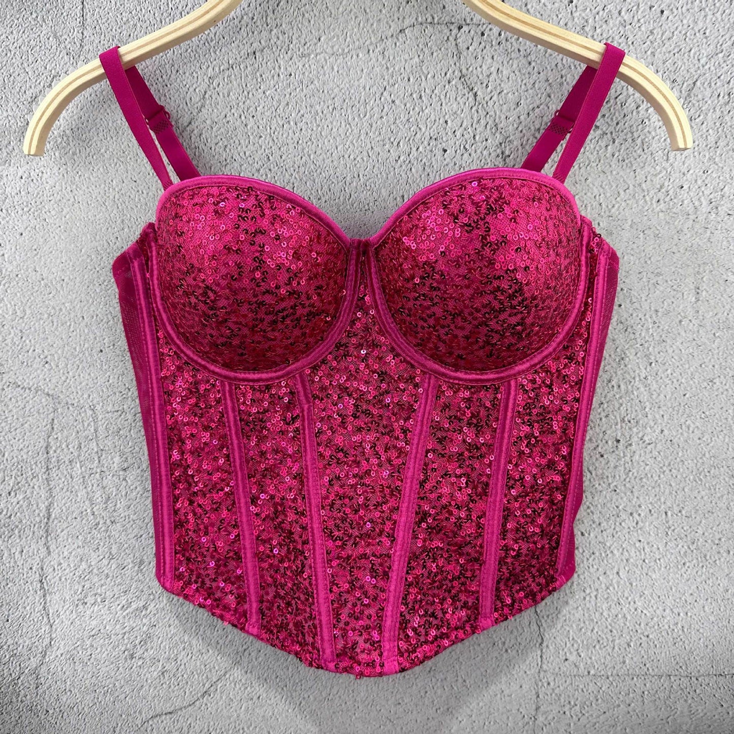 Lace Sequin Slim Fit Tube Top