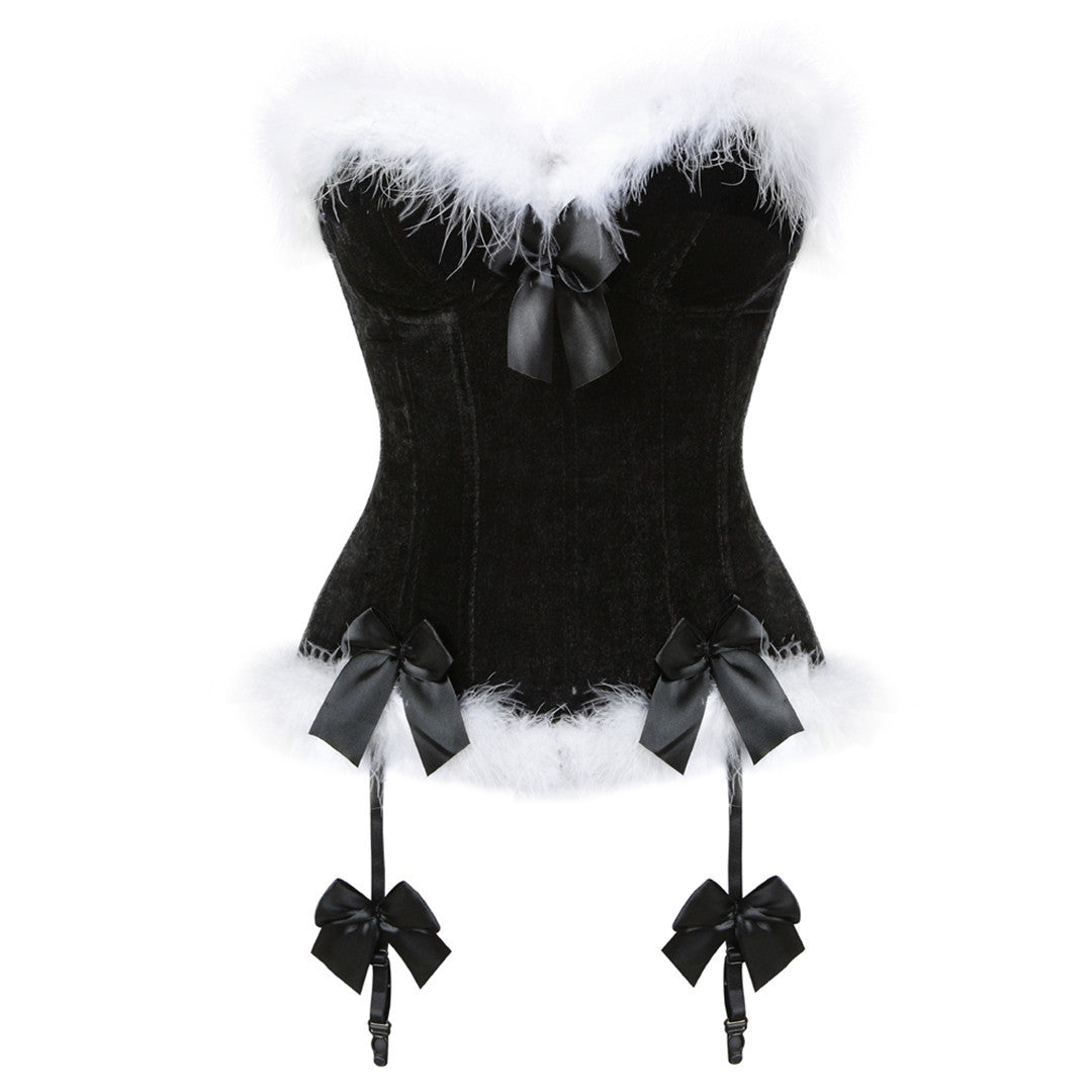 Lace Shaping Top with Garter Belt