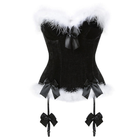 Lace Shaping Top with Garter Belt