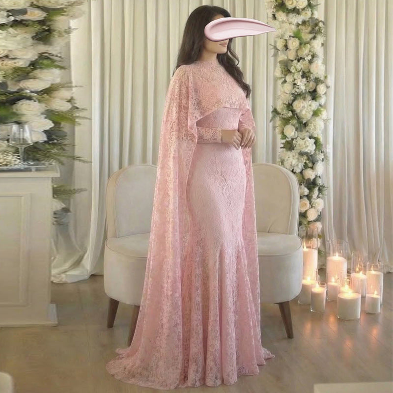 Lace Shawl Slim Fit Hip Elegant Fashion Dress