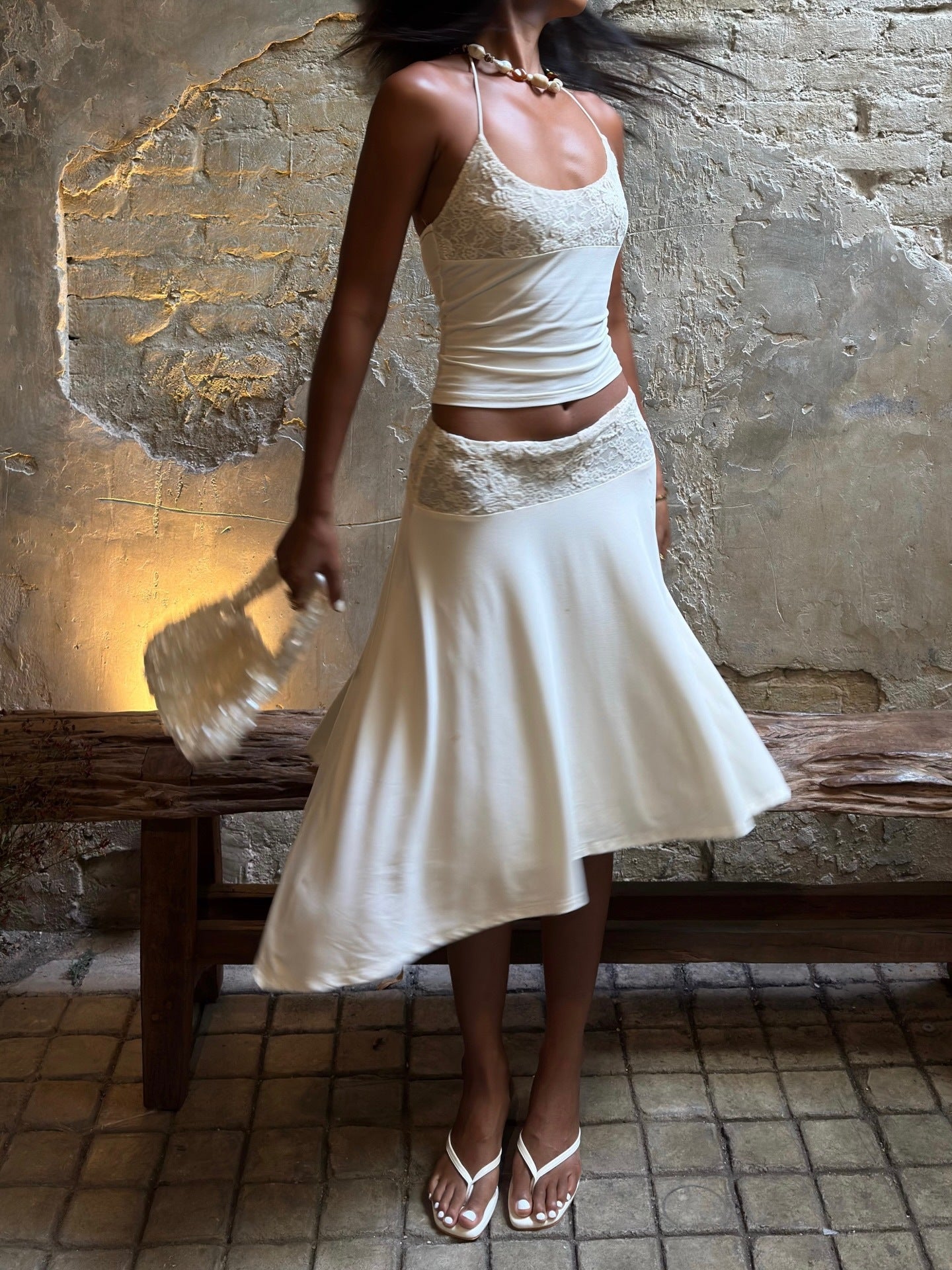 Lace Sleeveless Dress Set