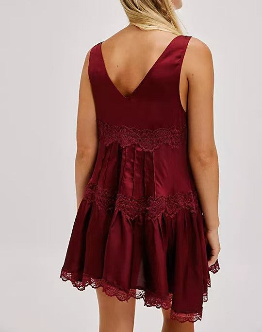 Lace Sleeveless Slip Dress