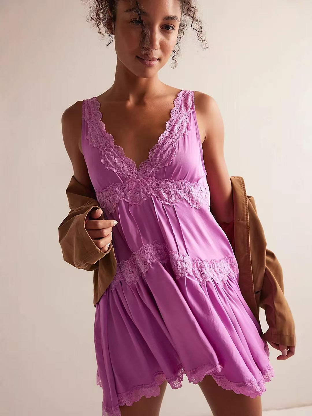 Lace Sleeveless Slip Dress