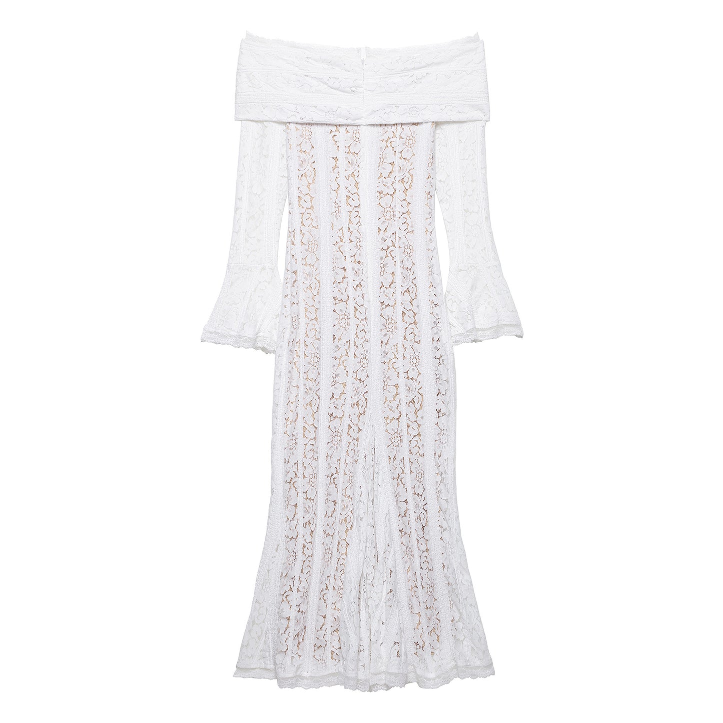 Lace Slim Long Sleeve Tube Top Bodycon Dress