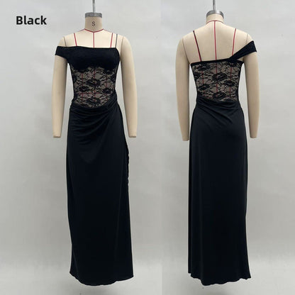 Lace Spliced Long Dress