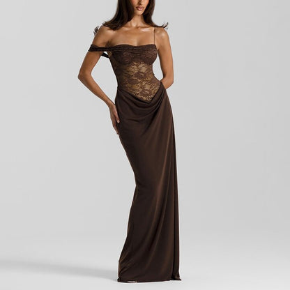 Lace Spliced Long Dress