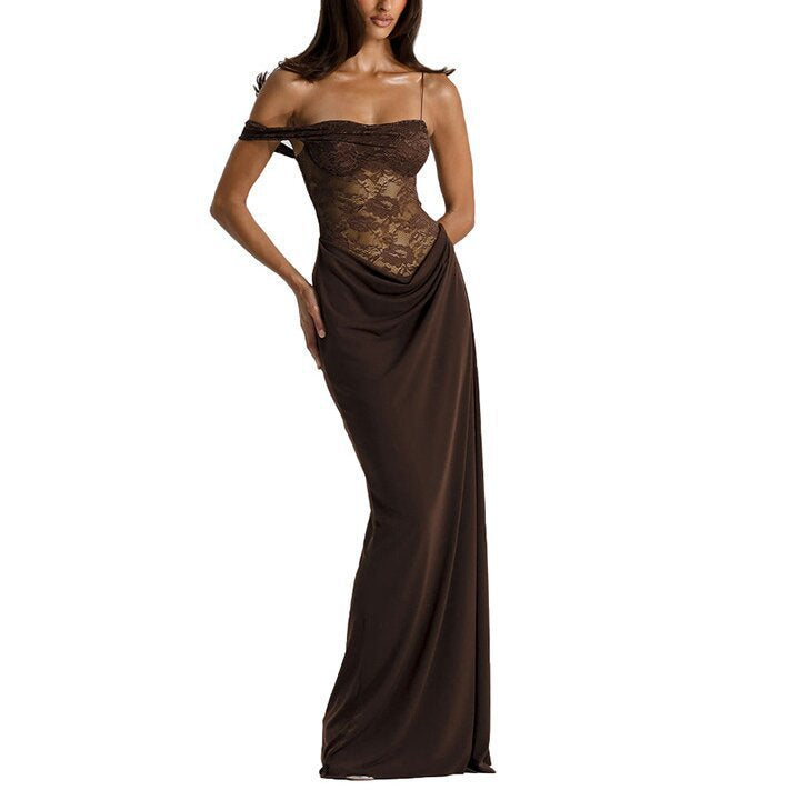 Lace Spliced Long Dress