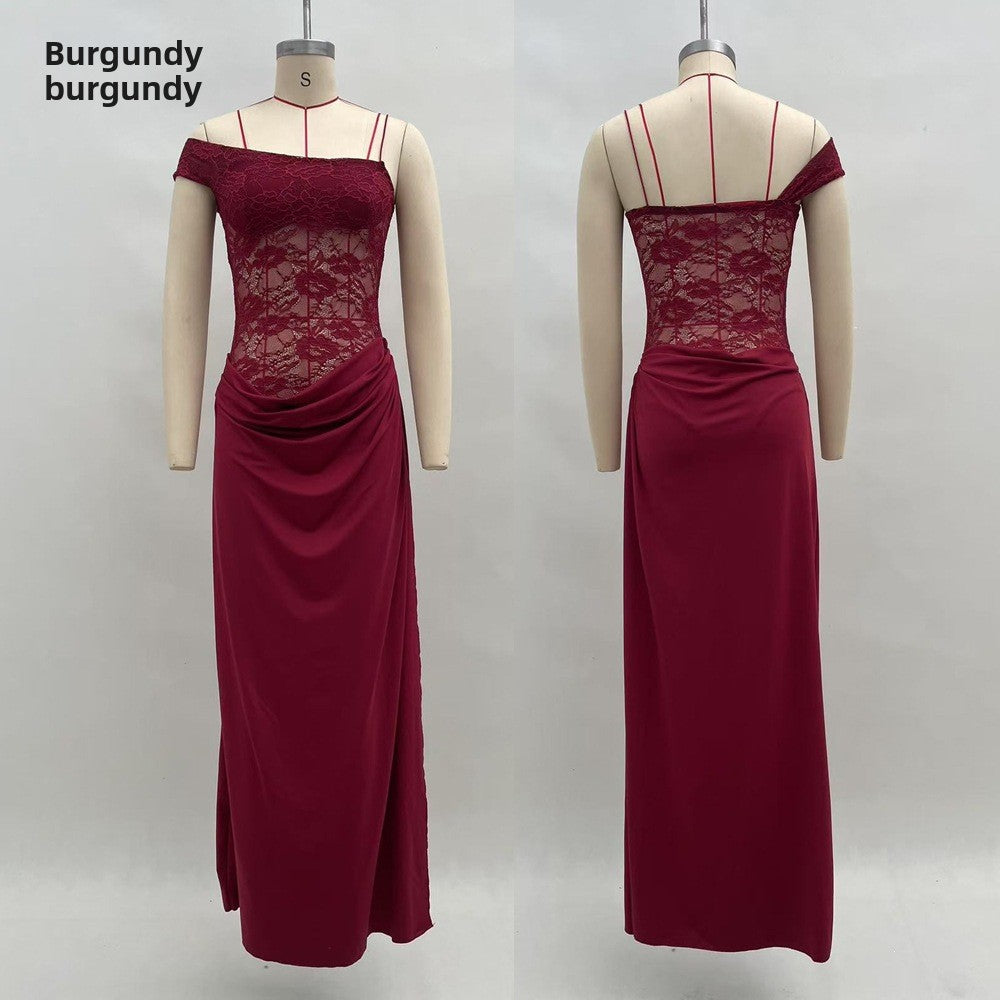 Lace Spliced Long Dress