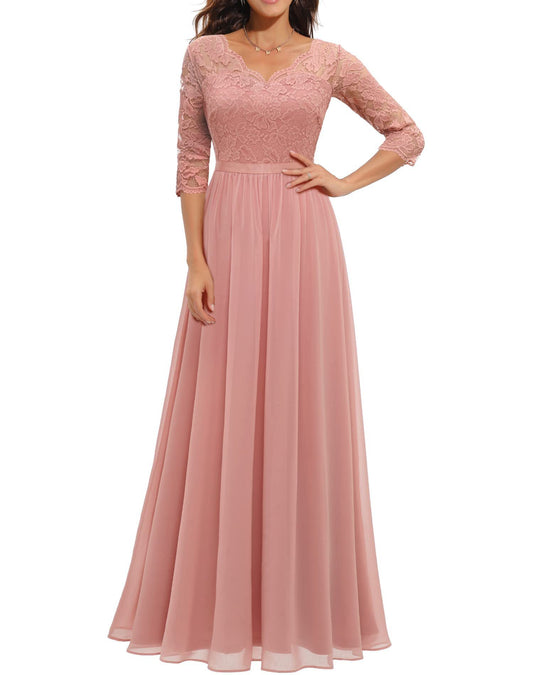 Lace Splicing Long Dress