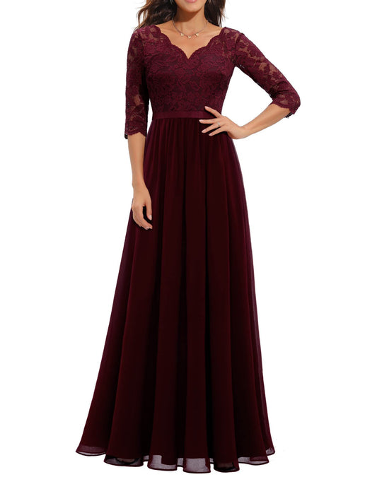 Lace Splicing Long Dress
