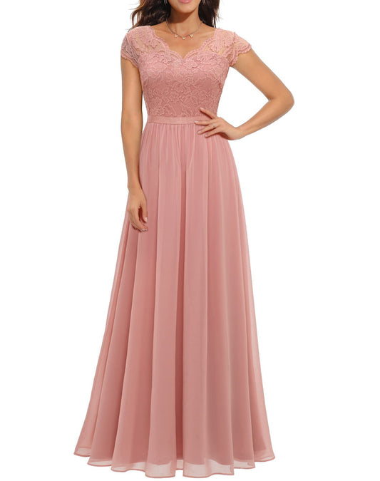 Lace Splicing Long Dress