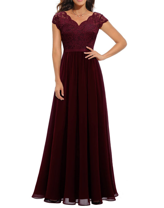 Lace Splicing Long Dress