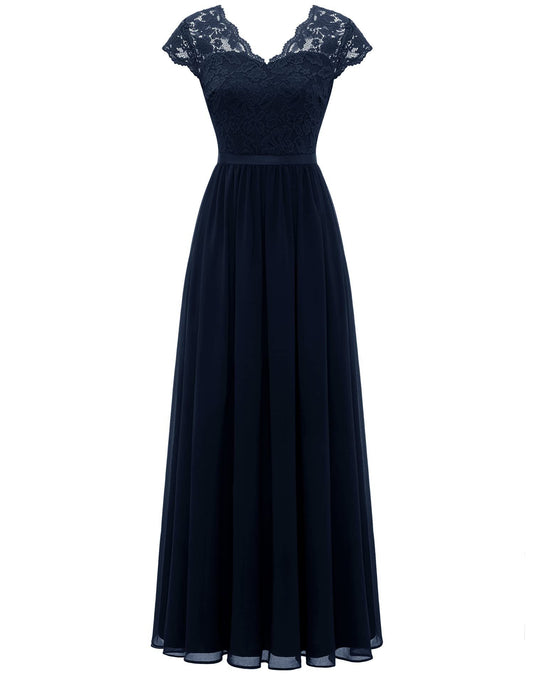 Lace Splicing Long Dress