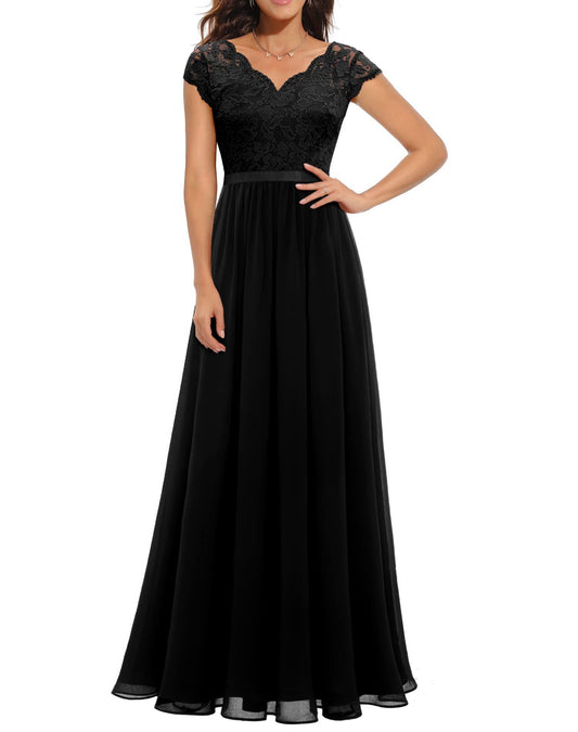 Lace Splicing Long Dress