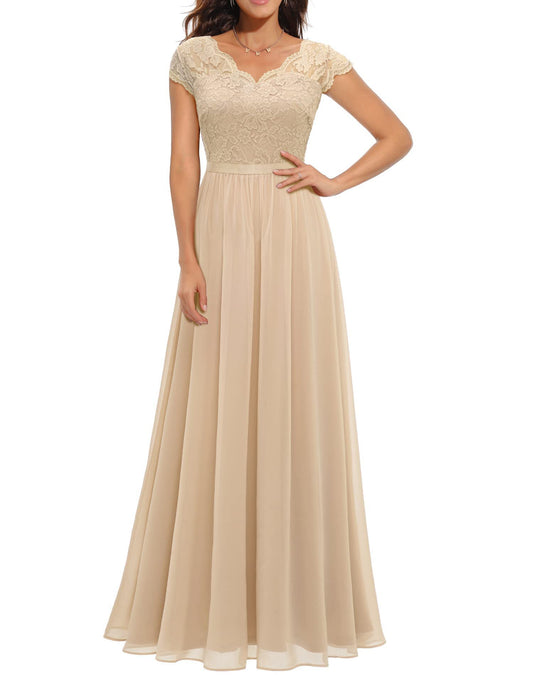 Lace Splicing Long Dress