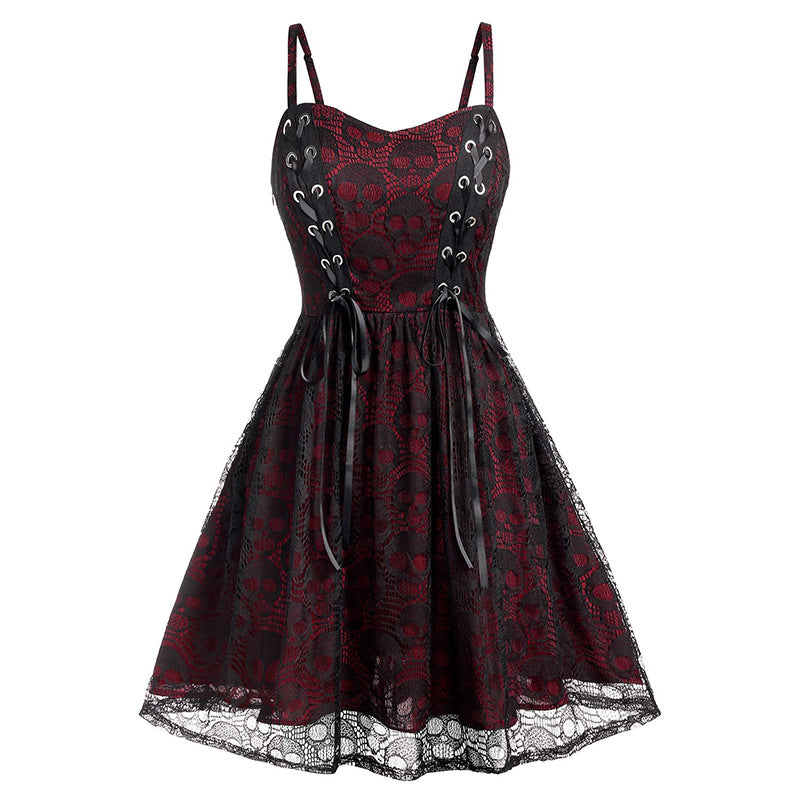 Lace-Stitch Sling Dress
